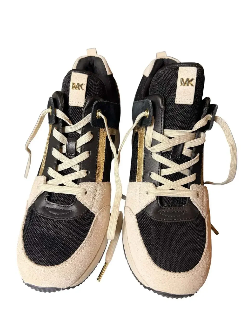 Michael Kors Georgie Women's Low Top Sneakers Black/Cream/Gold